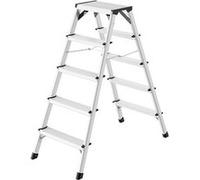 Escabeau professionnel double accès pliant en aluminium 2x5 marches Hailo D60 G