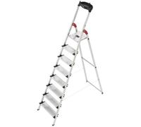 Escabeau ProfiStep® XXL 8 marches - HAILO - Plateforme aluminium - Crochet porte-seau et serre câble