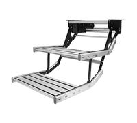 Escabeau Rétractable Électrique pour Camping-Car, Marchepied Pliable à Haute Capacité de Charge, Pédale Large Antidérapante pour Motorhome, Caravane DoubleLayerElectric