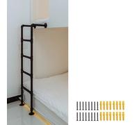 Escabeau robuste à 2 marches pour lits superposés et lofts - Échelle en métal noir intérieur/extérieur réglable jusqu'à 200 cm, parfaite pour les situations d'urgence