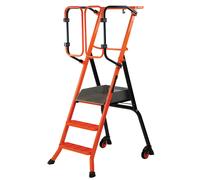 MONDELIN Echelle Mobile avec Plateforme 2 Roues - 3 marches