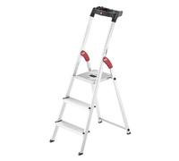 Hailo – Escabeau sécurisé pliable L60 – Aluminium, 3 marches, ultra léger