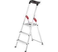 Hailo – Escabeau sécurisé pliable L60 – Aluminium, 3 marches, ultra léger