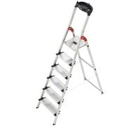 Escabeau sécurisé pliable en aluminium 6 marches extra larges Hailo ProfiStep XXL