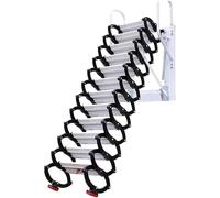 Escabeau télescopique pliable pour grenier, multifonctionnel, mural, sans rampe, pour la maison, pliable (noir, 1,7 m)