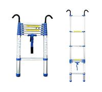 Escabeau télescopique portable avec crochets amovibles 4,4 m - Robuste et polyvalent - Pour terrasse, grenier, toit - Capacité de 150 kg - Idéal pour un usage domestique et professionnel
