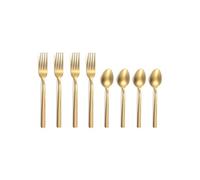 - ESCADE DORE SATINE - Lot de 4 cuillères moka et 4 fourchettes à gâteau