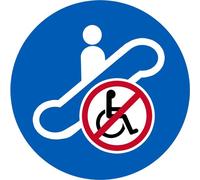 Escalateur Interdit Sièges Handicap Moteur - 15cm - Sticker/Autocollant