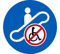 Escalateur interdit sièges handicap moteur - 20cm - Sticker