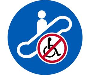 Escalateur interdit sièges handicap moteur - 5cm - Sticker