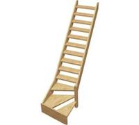 Escalier de meunier 1/4 tournant droit en sapin NORMANDIE