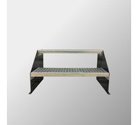 escalier 2 marches modèle 1 indépendant noir Escalier acier largeur 120 cm hauteur 42 cm sans rampe