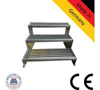 escalier 3 marches modèle 2 indépendant galvanisé Escalier acier Hauteur de marche 18 cm, largeur 60 cm, hauteur 54 cm sans garde-corps