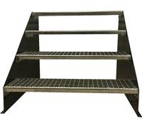 escalier 4 marches modèle 1 Escalier acier indépendant Largeur 160 cm Hauteur 84 cm Anthracite sans rampe