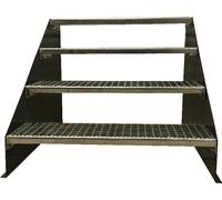 escalier 4 marches modèle 1 indépendant noir Escalier acier largeur 110 cm hauteur 84 cm sans rampe