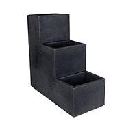 Escalier à fleurs à trois niveaux anthracite - 60x59x27 cm - Pot de fleurs en plastique XXL bac à fleurs jardinière escalier à plantes support à fleurs