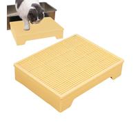 Escalier à litière pour chat - Support antidérapant et facile d'entretien - Rampe amovible pour litière - Pour les jeunes, les petites et moyennes races âgées, appartement, maison, terrasse