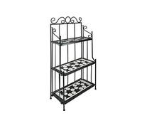 MEUBLE SUPPORT POUR PLANTE - TECTAKE - Etagère de Jardin Escalier à Plantes et Fleurs en Métal et Mosaïque 61x29x114cm - Blanc/Noir