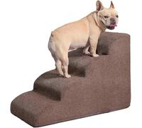 Escalier antidérapant à 3 Niveaux for Animaux de Compagnie avec revêtement en Tissu Lavable, escalier Extra Large et Profond for Petits Chiens Chats âgés blessés(M)