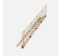 Escalier bois hêtre droit avec garde-corps, Nostra KORDO