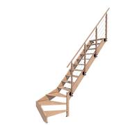 Escalier bois quart-tournant droit avec garde-corps, Novesta KORDO