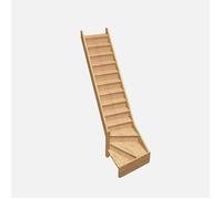 Escalier bois quart-tournant gauche avec contremarches, Normandie KORDO