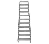 Escalier Caillebotis à 11 marches 600mm x 240 mm - Acier Galvanisé EN ISO 1461
