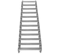 Escalier Caillebotis à 12 marches 900x 240mm Acier Galvanisé DIN 24537 EN ISO146