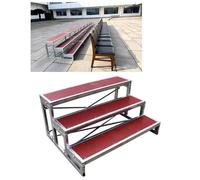 Escalier choral pliable, estrade de scène en métal antidérapant, plateforme portable à plusieurs niveaux pour home cinéma, estrades chorales portables à 2 niveaux avec marches pour salles de