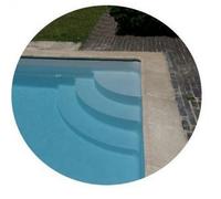 Escalier dangle avec banquett sous liner : 4 marches : 3.00 x 2.12 x 1.20 m