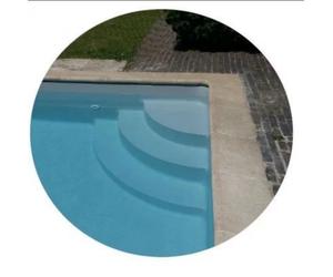 Escalier d'angle droit sous liner : 4 marches de 2.50 x 1.77 x 1.20 m H