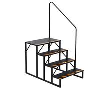 Escalier de camping-car, 4 marches avec main courante, marchepied avec large plateforme antidérapante, capacité de charge de 200 kg pour caravane, remorque, animaux de compagnie, personnes âgées