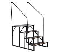 Escalier de camping-car à 4 marches avec 2 marchepieds de main courante, marchepied avec large plateforme antidérapante, capacité de charge de 200 kg pour caravane, remorque, animaux de compagnie