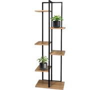Escalier de fleurs en métal avec 5 étagères - Porte-fleurs Étagère 126x40 cm - Escalier de plantes en bois et métal