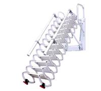 escalier de Grenier Échelle télescopique électrique, élévatrice Invisible for Grenier, échelle Murale Pliante avec rampes for Grenier intérieur et extérieur Pliable(Wit,2.5~3m)