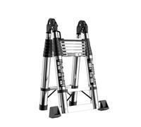 escalier de Grenier Échelle télescopique Pliable multifonctionnelle en Acier Inoxydable, échelle d'extension for Grenier, for travaux extérieurs à Domicile Pliable(3.7+3.7=7.4m)