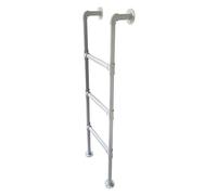Escalier de lit superposé en tube de fer pour sous-sol avec base Pl et disque Blanc H 213,4 cm (213,4 cm) Design peu encombrant pour un accès facile