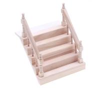 Escalier de Maison de poupée à l'échelle 1:12, escaliers Maison poupée en Bois avec Main Courante, Mini Meubles Non Peints à Faire soi-même pour Jardin féerique