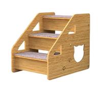 Escalier d'escalade pour animaux domestiques, pliant, rampe en bois, marches amovibles pour chien, plate-forme d'escalade légère et outil antidérapant pour les vieux chiens de chat, canapé, canapé