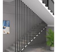 Escalier d'intérieur 30 à 160 cm | Garde-corps en métal de type L noir | Barre d'appui montée au plafond pour la sécurité des escaliers | Poteau de séparation de pièce | Garde-corps robuste (style 3