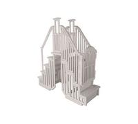 Escalier double pour piscine Bruno avec porte de sécurité pour enfant Blanc. G