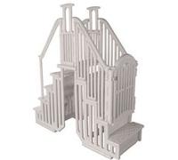 Habitat et Jardin – Escalier double pour piscine Bruno – Porte de sécurité pour enfant – Blanc