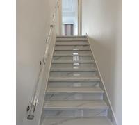Escalier en acrylique transparent avec supports argentés - Garde-corps mural antidérapant pour personnes âgées et enfants, disponible en longueurs de 0,6 m à 6,1 m et solution de sécurité élégante