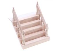 Escalier en Bois Non Peint pour Maison de poupée, échelle 1:12, Mini escalier avec Main Courante pour scène de Jardin féerique