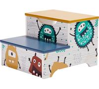 Escalier en bois pour enfants Ginger Home avec un espace de rangement pratique et un design de monstre amusant,