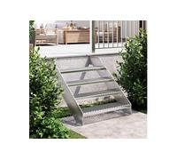 Escalier en caillebotis 80x24x7 cm acier galvanisé