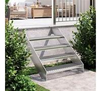 Escalier en caillebotis 80x24x7 cm acier galvanisé Argenté G