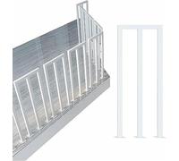 Escalier en fer forgé en forme de U/M - Garde-corps de sécurité monté au sol pour marches intérieures/extérieures, 85,1 cm de haut, blanc - Support de main courante pour une meilleure stabilité