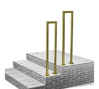 Escalier en métal en forme de U - Garde-corps en fer durable pour la sécurité intérieure et extérieure, support de charge de 200 kg, idéal pour les hôpitaux, villas, escaliers et ascenseurs (doré B