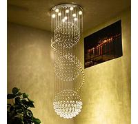 Escalier en Spirale Chandelier Villa Hall Hotel Hall Pendante Lights Light Room Escalier en Duplex Bâtille Crystal Staircase Long Chandelier Lampe